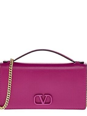 Valentino Magenta Shoulder Bag with Gold Chain